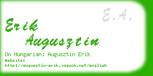 erik augusztin business card